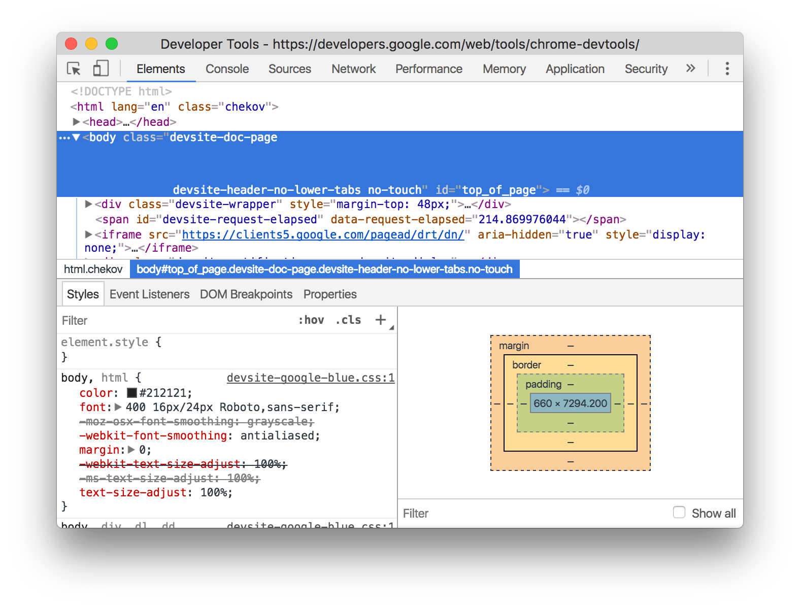 Chrome DevTools UI